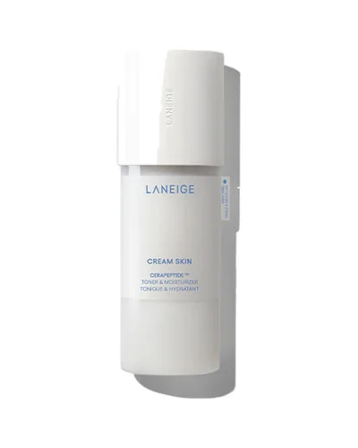 Frasco de Cream Skin Cerapeptide Toner & Moisturizer sobre fondo blanco