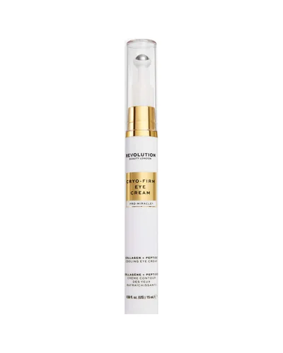 Envase de Pro Miracle Cryo-Firm Collagen + Peptide Eye Cream sobre fondo blanco