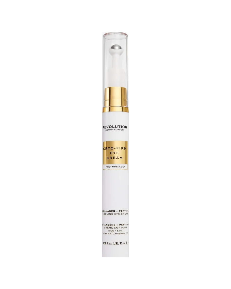 Envase de Pro Miracle Cryo-Firm Collagen + Peptide Eye Cream sobre fondo blanco