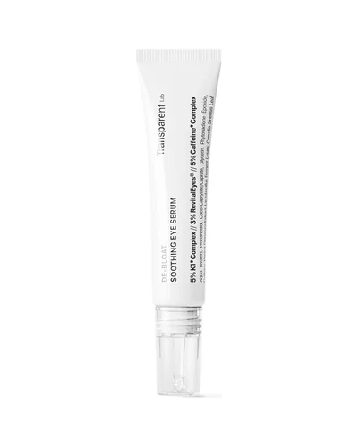Envase de De-Bloat Soothing Eye Serum sobre fondo blanco