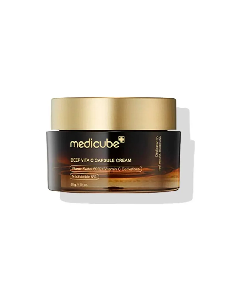 Tarro de Deep Vita C Capsule Cream cerrado sobre fondo blanco