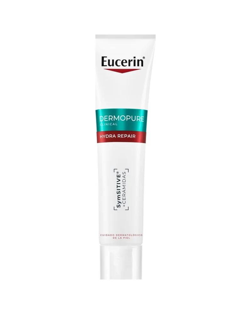 Envase de DermoPure Clinical Hydra Repair sobre fondo blanco