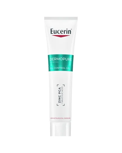 Envase de DermoPure Clinical Oil Control Gel sobre fondo blanco