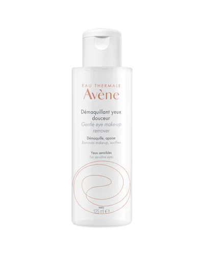 Envase de Desmaquillante suave de ojos sobre fondo blanco