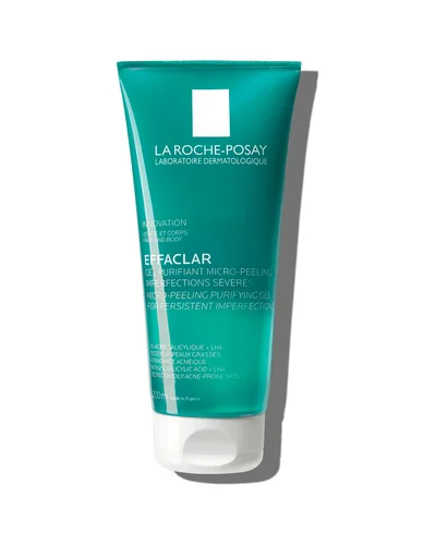 Envase de Effaclar Gel Micro-exfoliante sobre fondo blanco