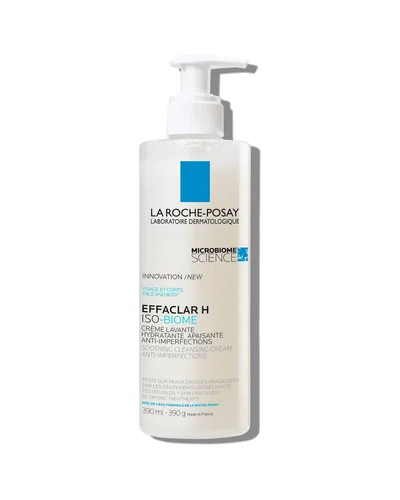 Envase de Effaclar H Iso-Biome Crema Limpiadora sobre fondo blanco