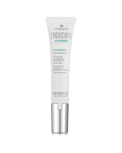 Envase de Endocare Age Barrier Hyaluboost Contorno de Ojos sobre fondo blanco