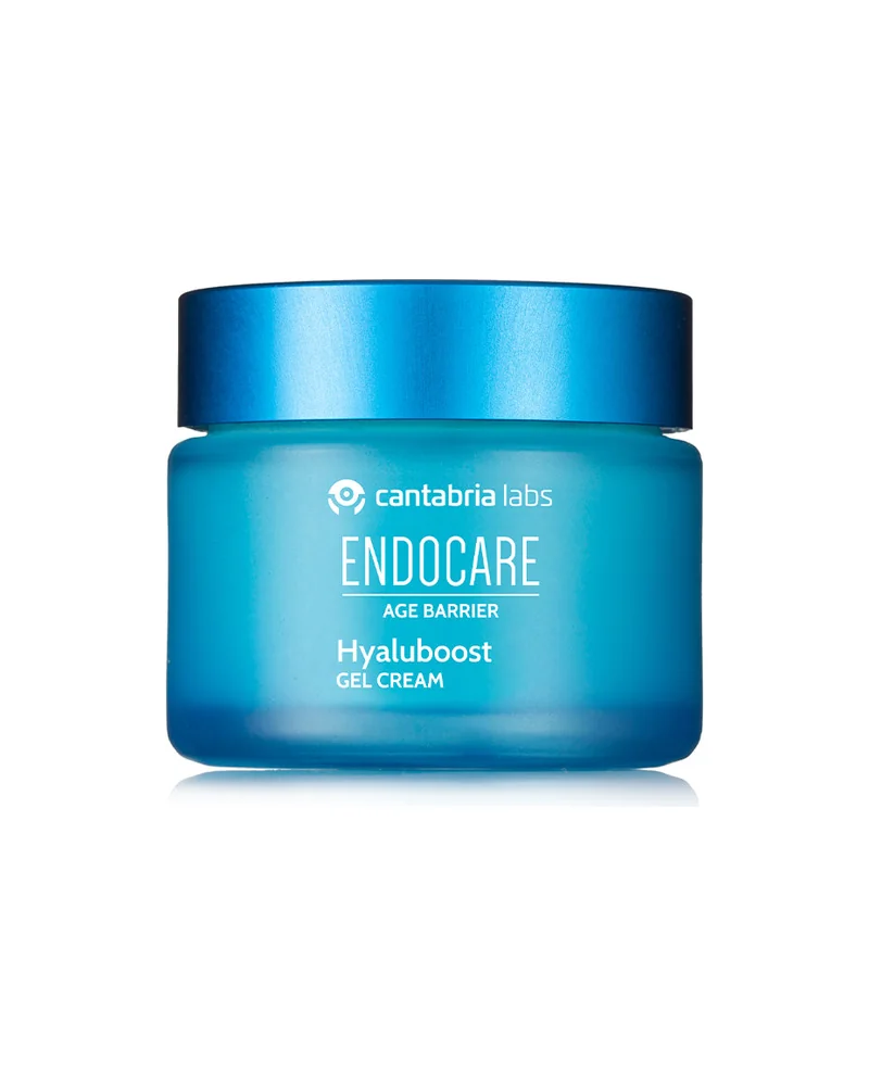 Envase de Endocare Age Barrier Hyaluboost Gel Cream sobre fondo blanco