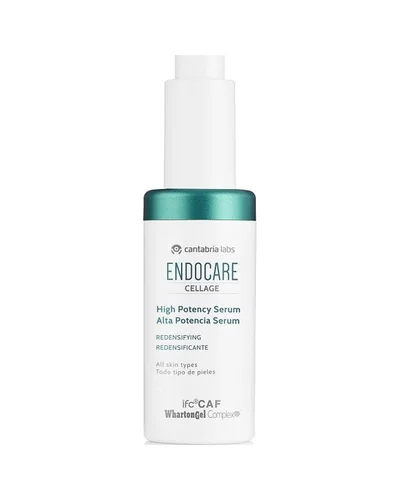 Envase de Endocare Cellage Alta Potencia Sérum sobre fondo blanco