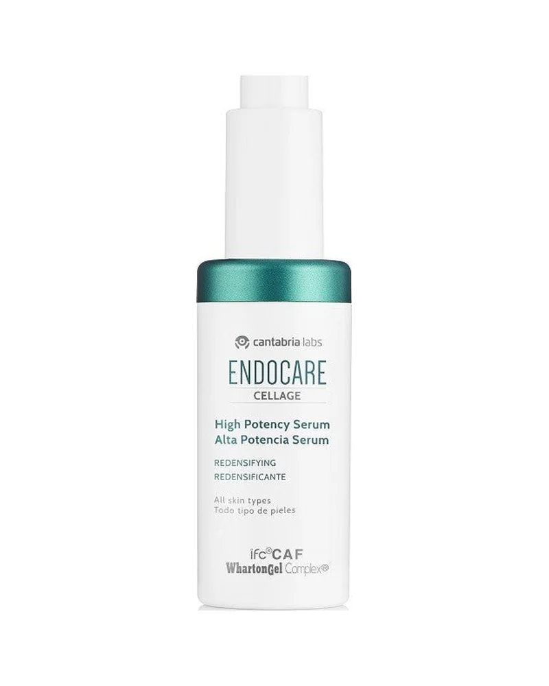 Envase de Endocare Cellage Alta Potencia Sérum sobre fondo blanco