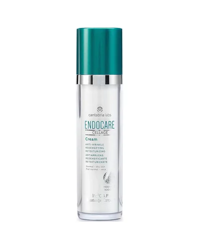 Envase de Endocare Cellage Crema sobre fondo blanco