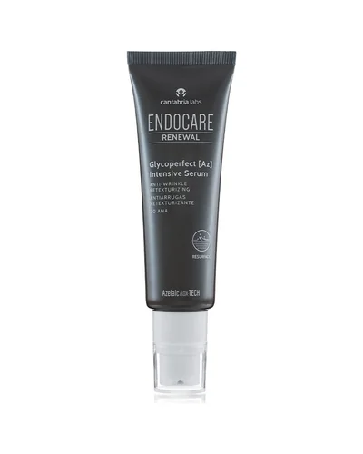 Envase de Endocare Renewal Glycoperfect Intensive Sérum sobre fondo blanco
