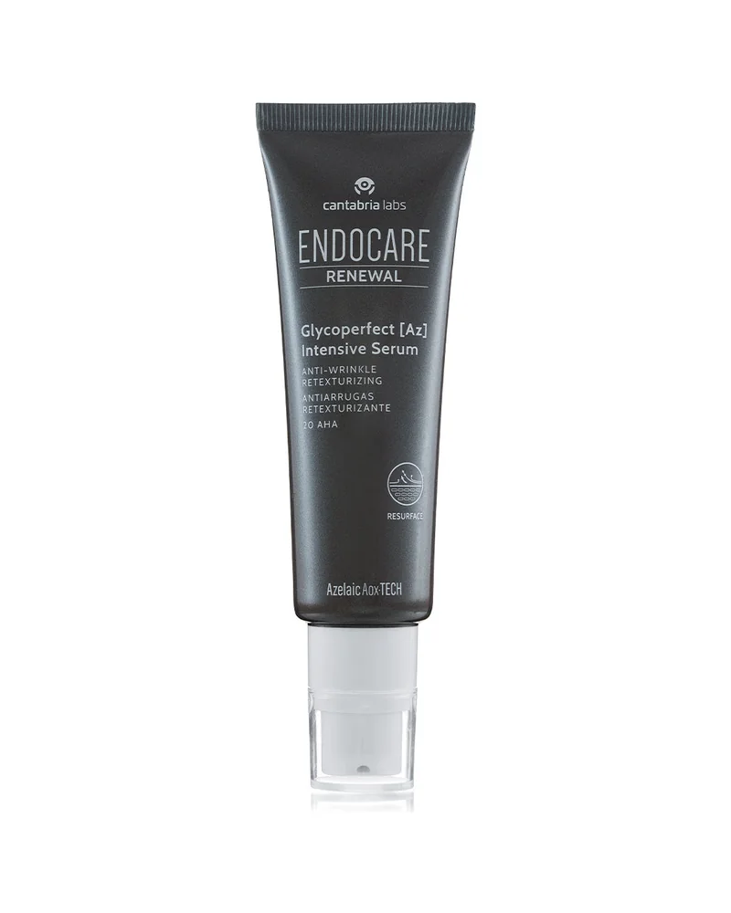 Envase de Endocare Renewal Glycoperfect Intensive Sérum sobre fondo blanco