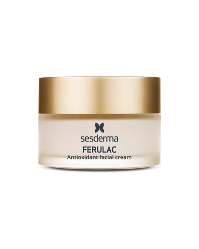 Envase de Ferulac Crema antioxidante sobre fondo blanco