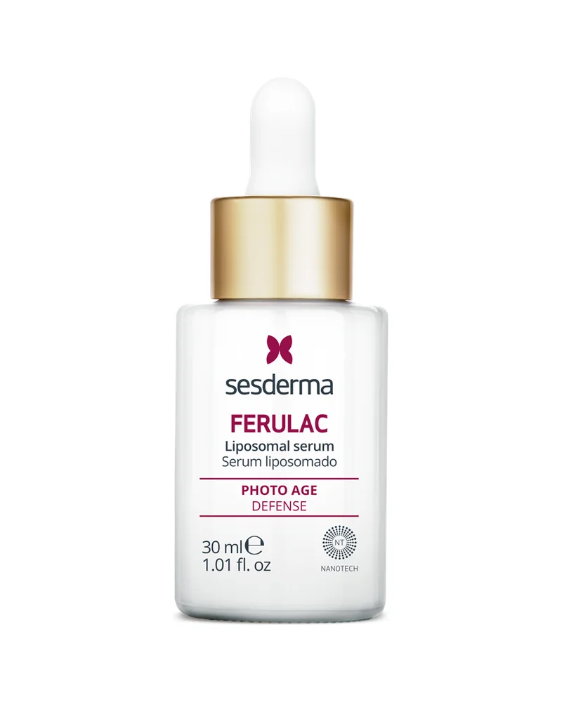 Envase de Ferulac Liposomal Serum sobre fondo blanco