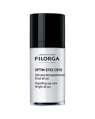 Frasco airless de Optim-Eyes Cryo sobre fondo blanco