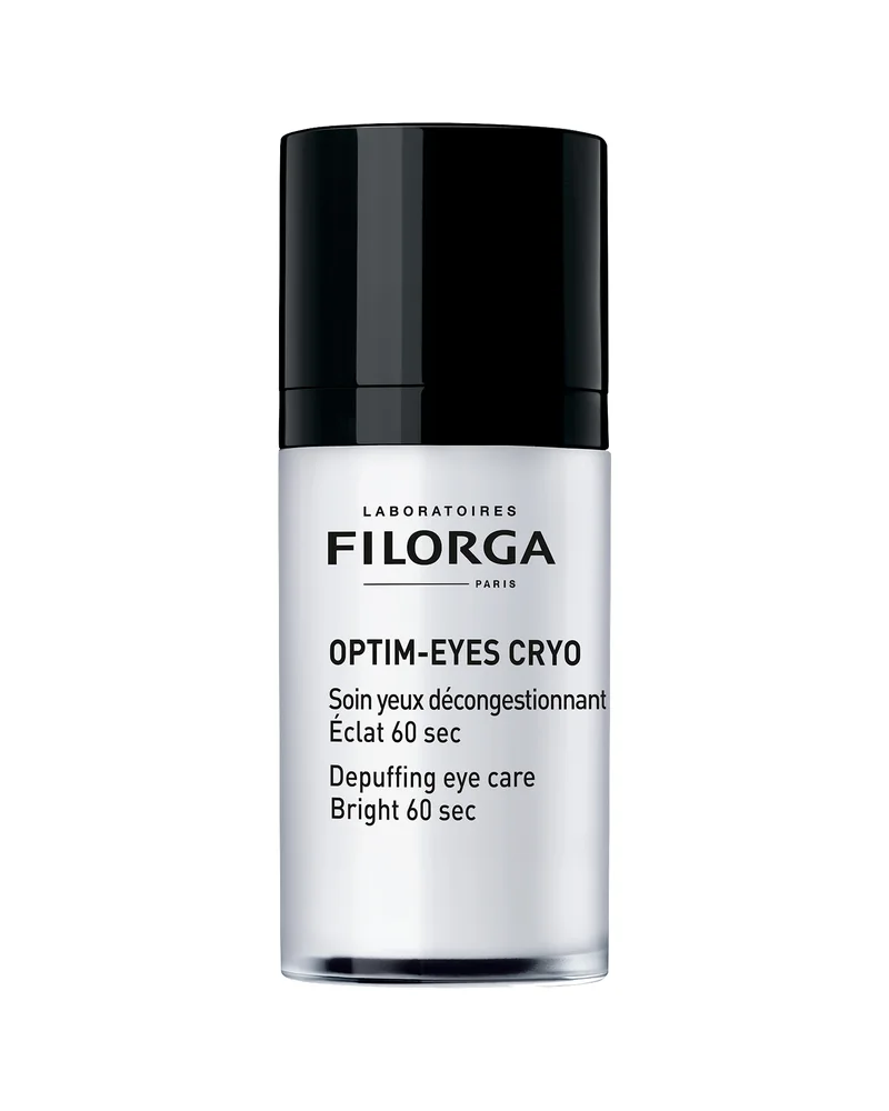 Frasco airless de Optim-Eyes Cryo sobre fondo blanco