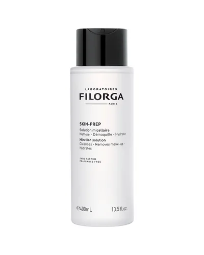 Botella de Skin-Prep Micellar Solution sobre fondo blanco
