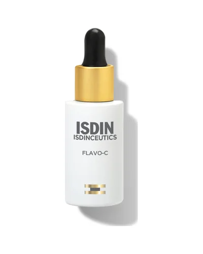 Envase de Flavo-C Sérum sobre fondo blanco