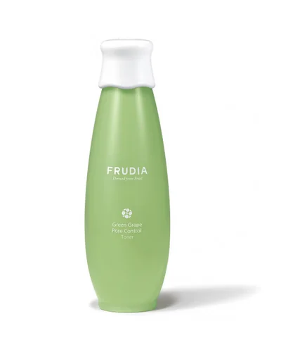 Frasco de Green Grape Pore Control Toner sobre fondo blanco