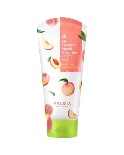 Tubo de My Orchard Peach Mochi Cleansing Foam sobre fondo blanco
