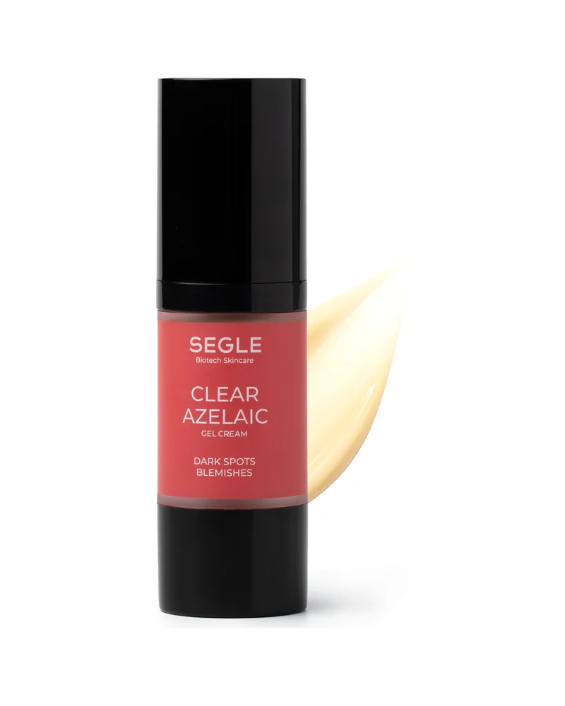 Envase de Gel Crema Clear Azelaic sobre fondo blanco