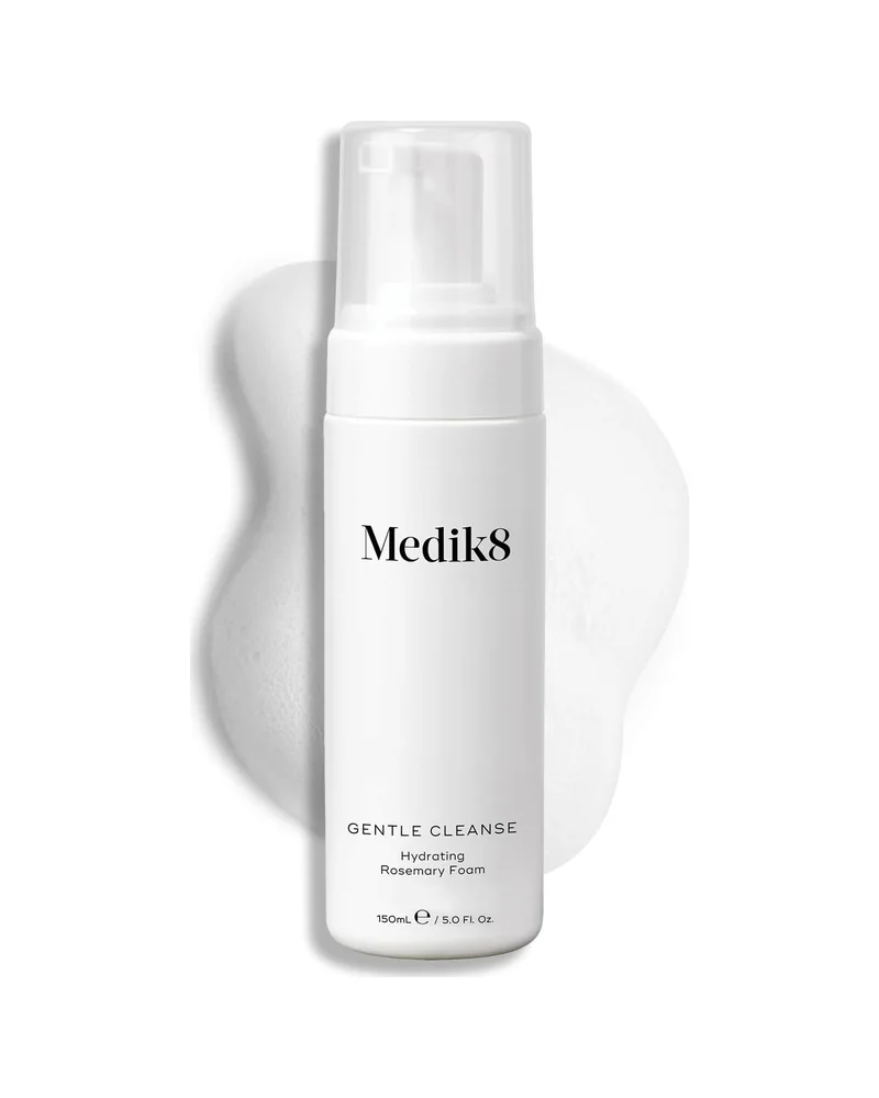 Envase de Gentle Cleanse sobre fondo blanco, con una muestra de la textura al lado