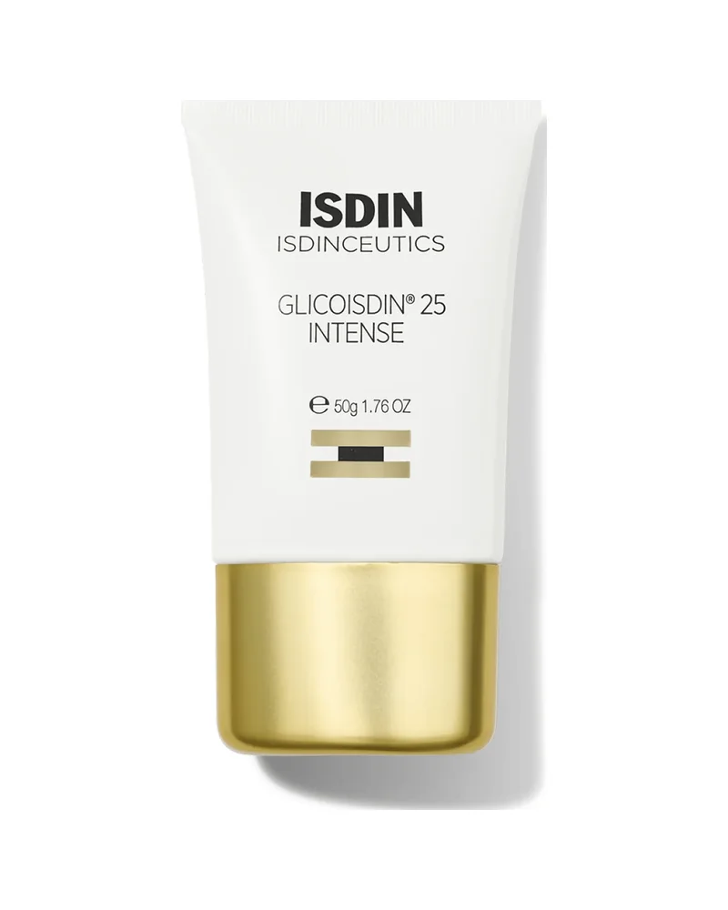 Envase de Glicoisdin 25 Intense sobre fondo blanco