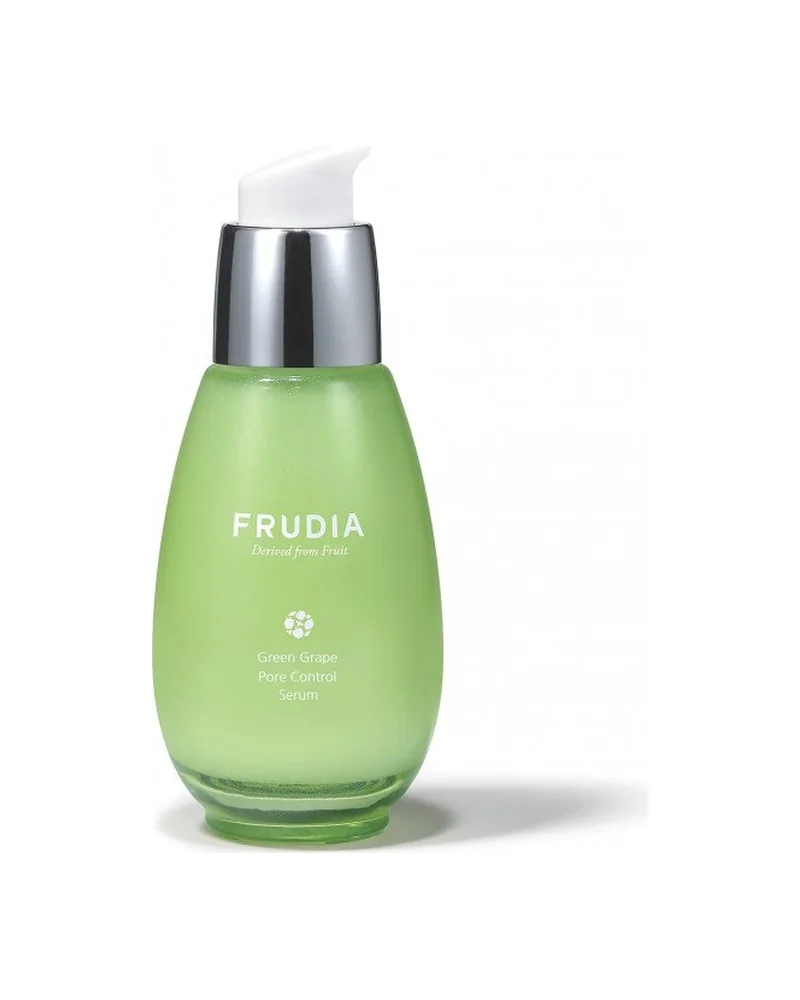 Frasco de Green Grape Pore Control Serum sobre fondo blanco