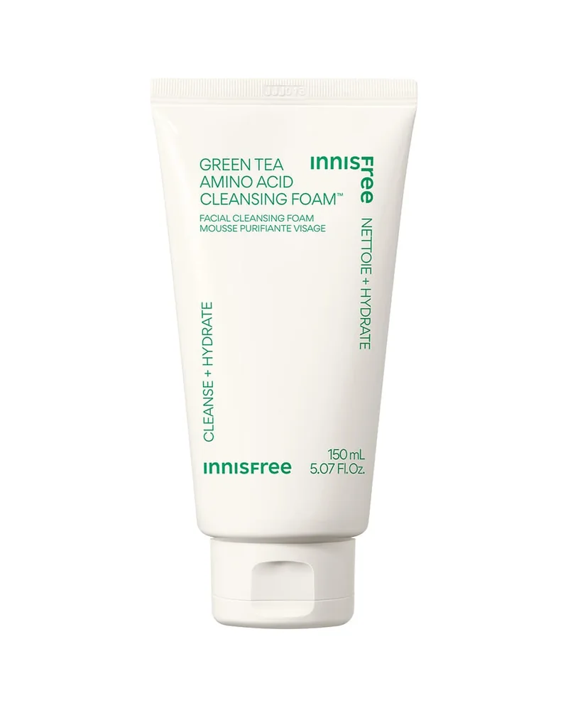 Tubo de Green Tea Amino Acid Cleansing Foam sobre fondo blanco