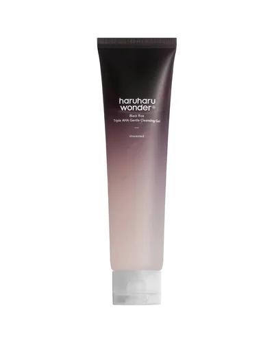 Envase de Black Rice Triple AHA Gentle Cleansing Gel sobre fondo blanco