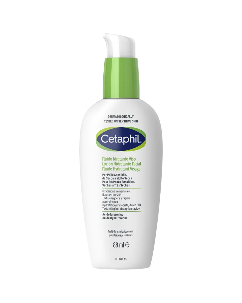 Envase con dosificador de Cetaphil Hidratante Facial de Día sobre fondo blanco