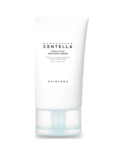 Envase de Madagascar Centella Hyalu-Cica Moisture Cream sobre fondo blanco