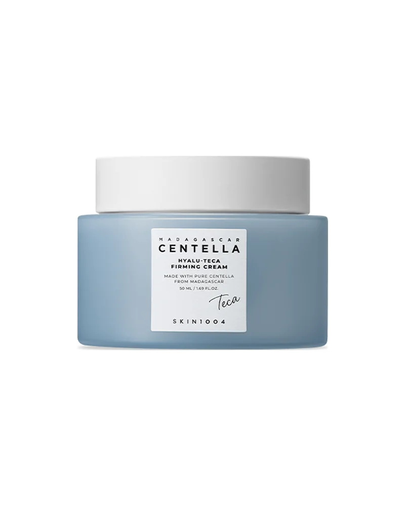 Envase de Madagascar Centella Hyalu-Teca Firming Cream sobre fondo blanco