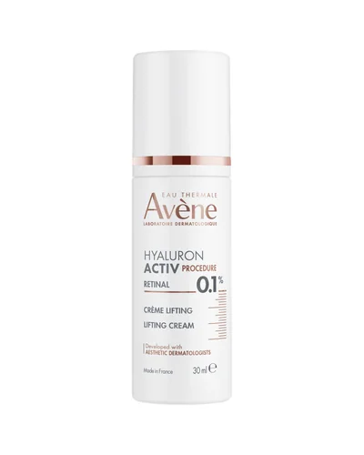 Envase de Hyaluron Activ Procedure Crema Lifting 0,1 % Retinal sobre fondo blanco