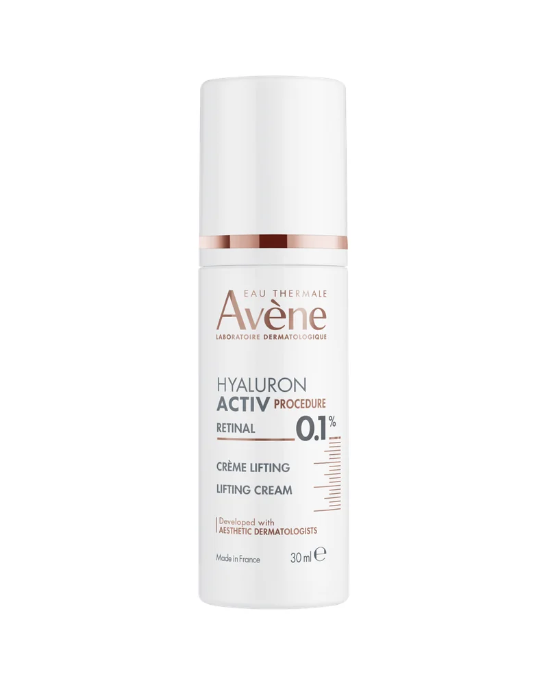 Envase de Hyaluron Activ Procedure Crema Lifting 0,1 % Retinal sobre fondo blanco