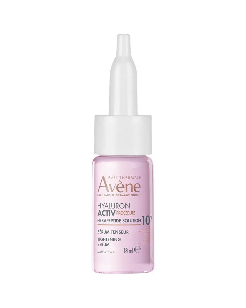 Envase de Hyaluron Activ Procedure Sérum Tensor Hexapéptidos 10 % sobre fondo blanco