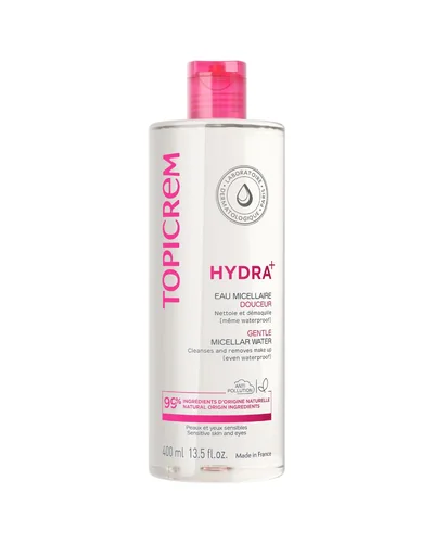 Botella de Hydra+ Agua Micelar Suave sobre fondo blanco