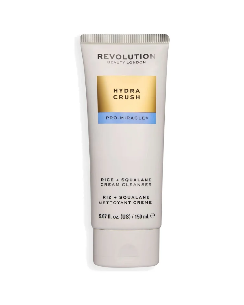 Envase de Pro Miracle Hydra Crush Rice + Squalane Cream Cleanser sobre fondo blanco