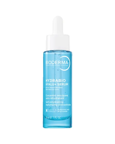 Envase de Hydrabio Hyalu+ Sérum sobre fondo blanco