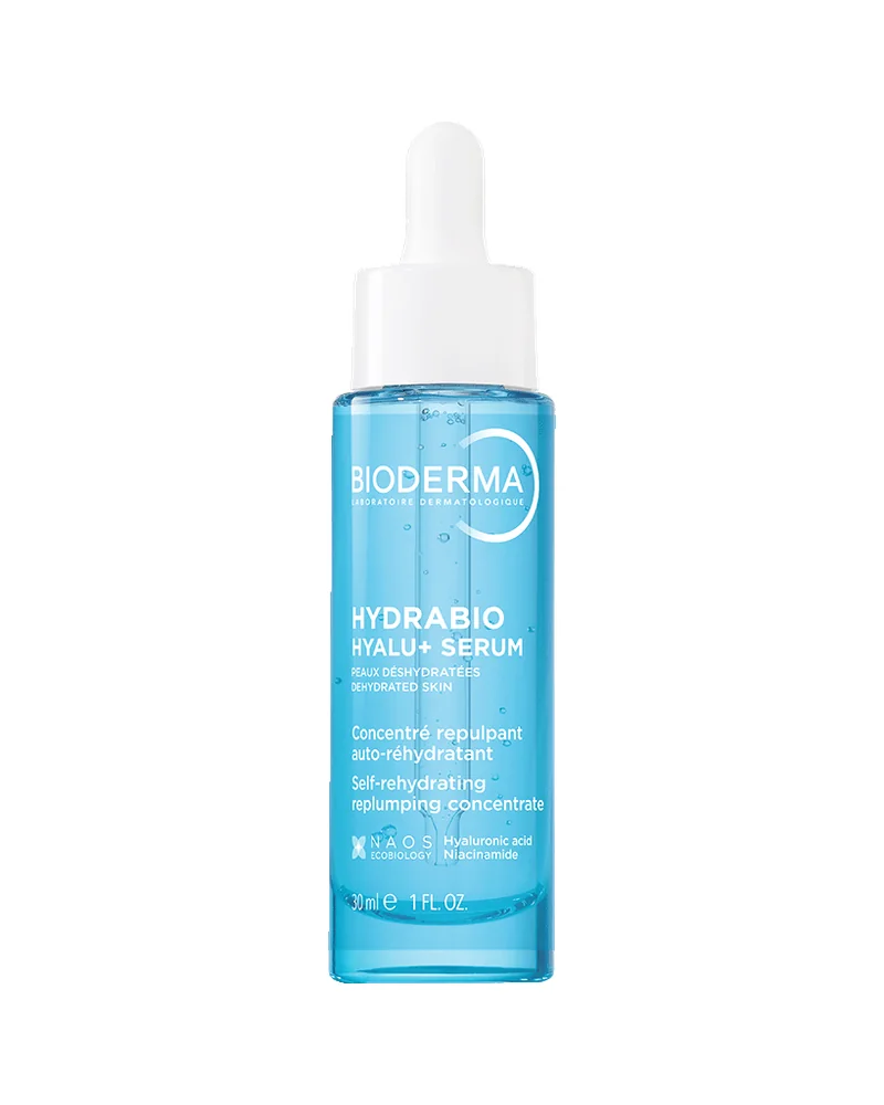 Envase de Hydrabio Hyalu+ Sérum sobre fondo blanco