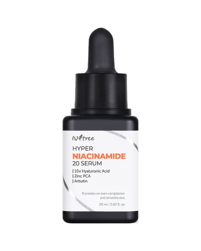 Frasco con cuentagotas de Hyper Niacinamide 20 Serum sobre fondo blanco