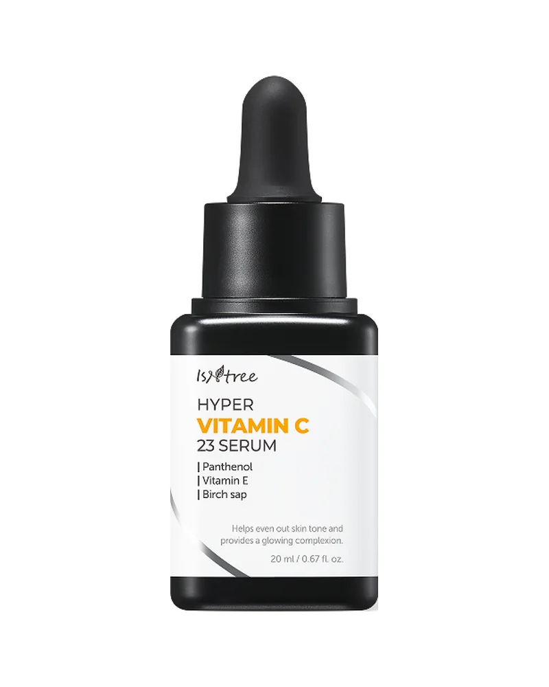 Frasco con cuentagotas de Hyper Vitamin C 23 Serum sobre fondo blanco