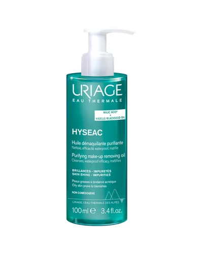 Envase de Hyséac Aceite Purificante sobre fondo blanco