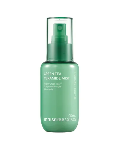 Frasco con pulverizador de Green Tea Ceramide Mist sobre fondo blanco