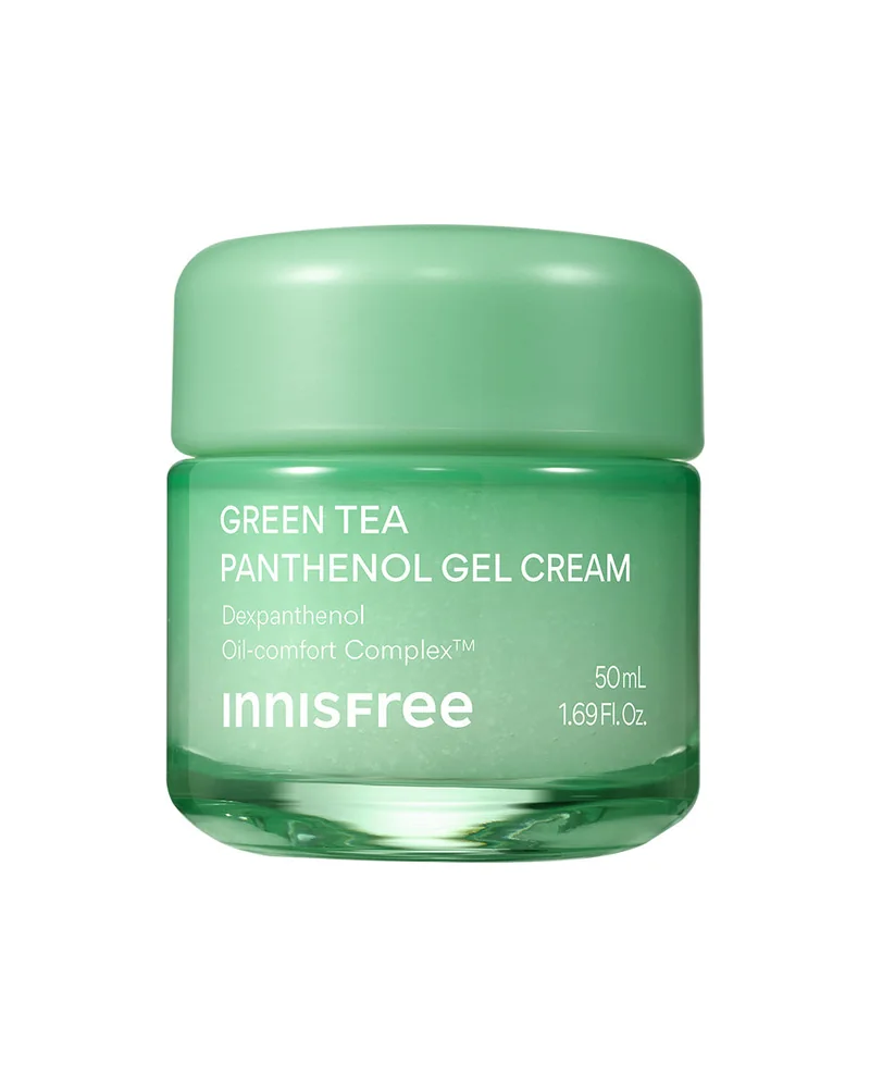 Tarro de Green Tea Panthenol Gel Cream sobre fondo blanco