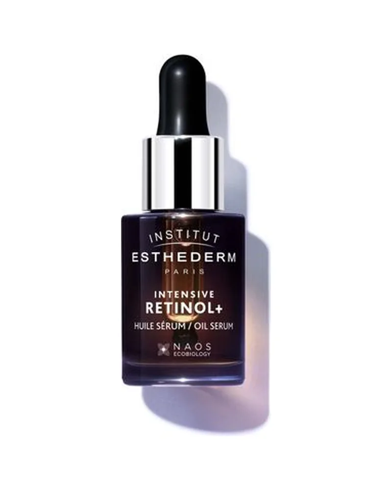 Frasco cuentagotas de Intensive Retinol+ Huile Sérum sobre fondo blanco