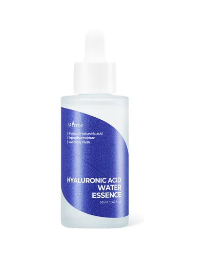 Frasco con cuentagotas de Hyaluronic Acid Water Essence sobre fondo blanco
