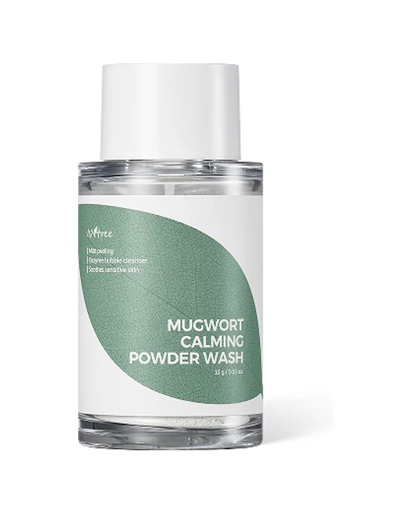 Bote de Mugwort Calming Powder Wash sobre fondo blanco