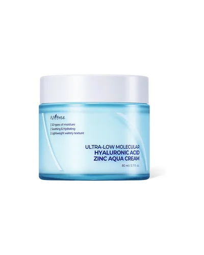 Tarro de Ultra-Low Molecular Hyaluronic Acid Zinc Aqua Cream sobre fondo blanco